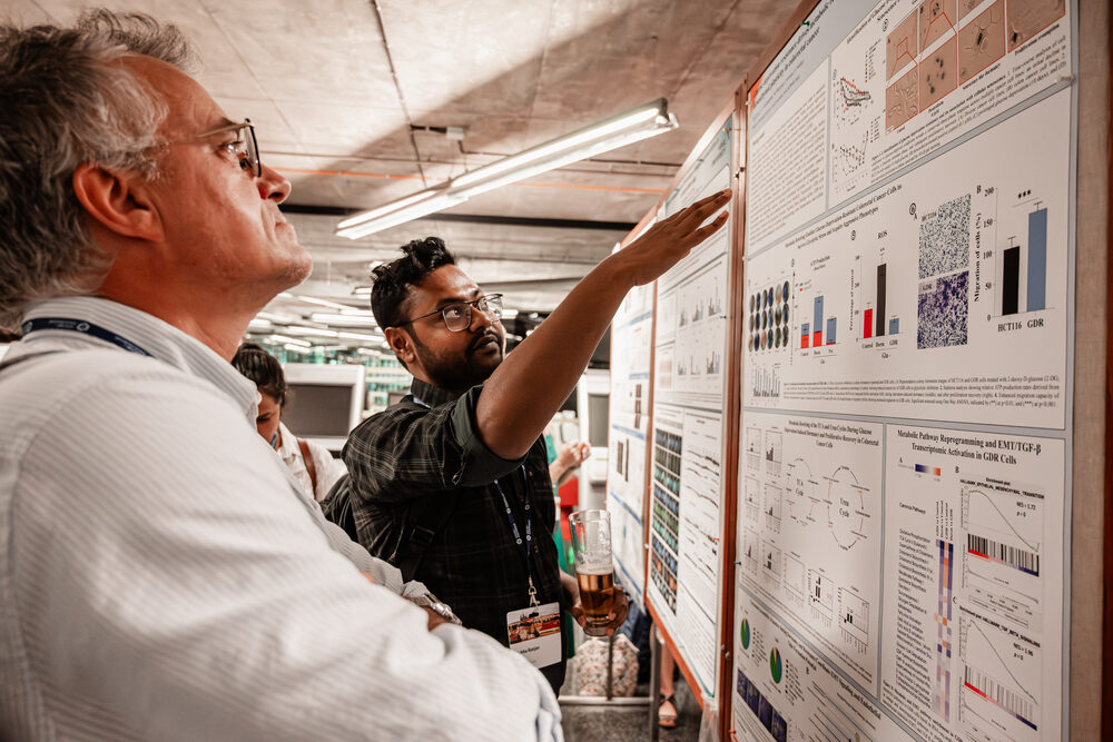 A poster session at the symposium